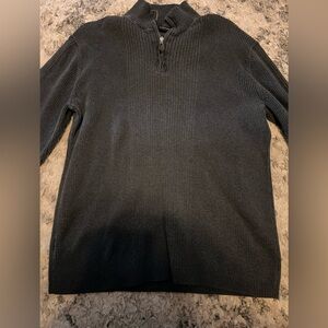 Perry Ellis Men's Charcoal Zip-Up Sweater business casual